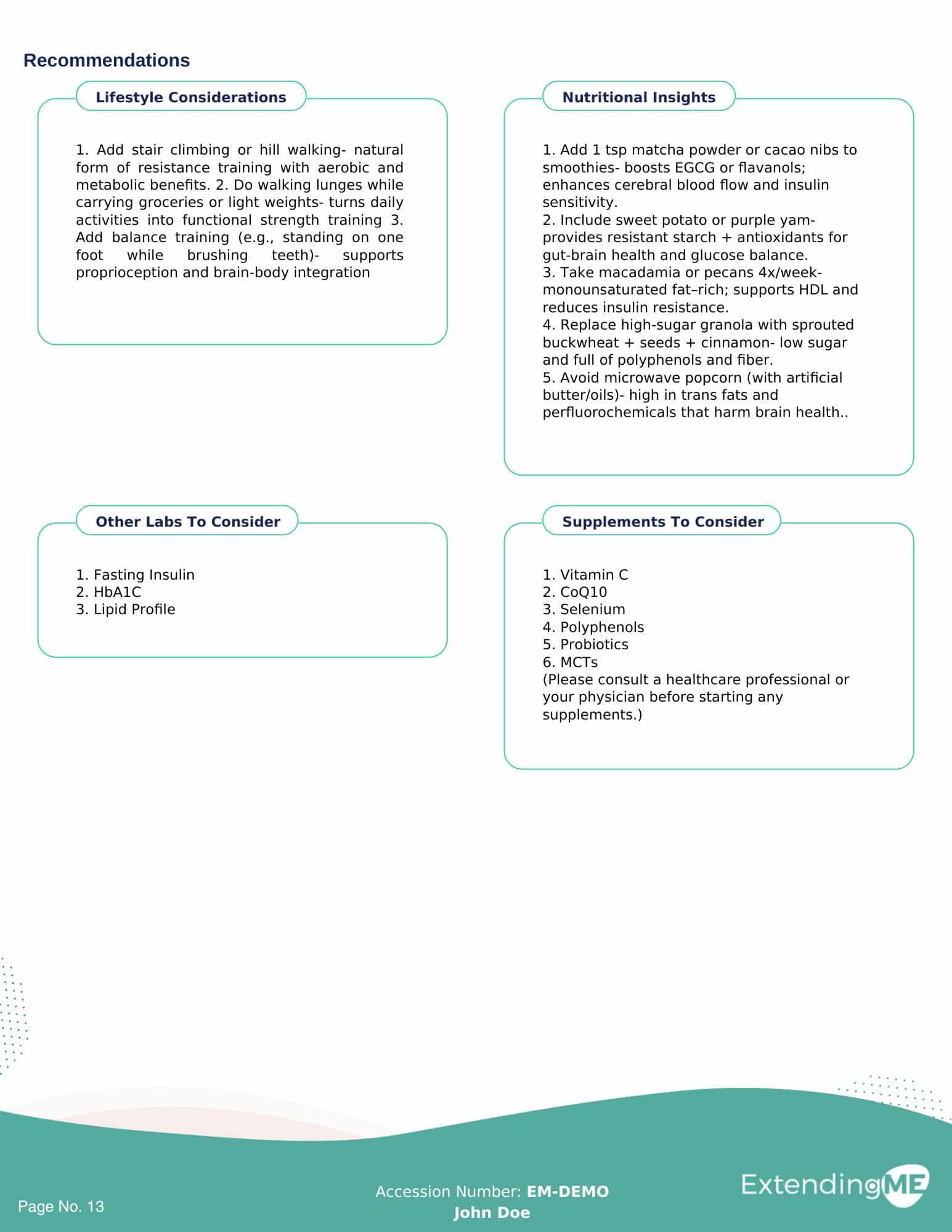 Dementia Sample Report