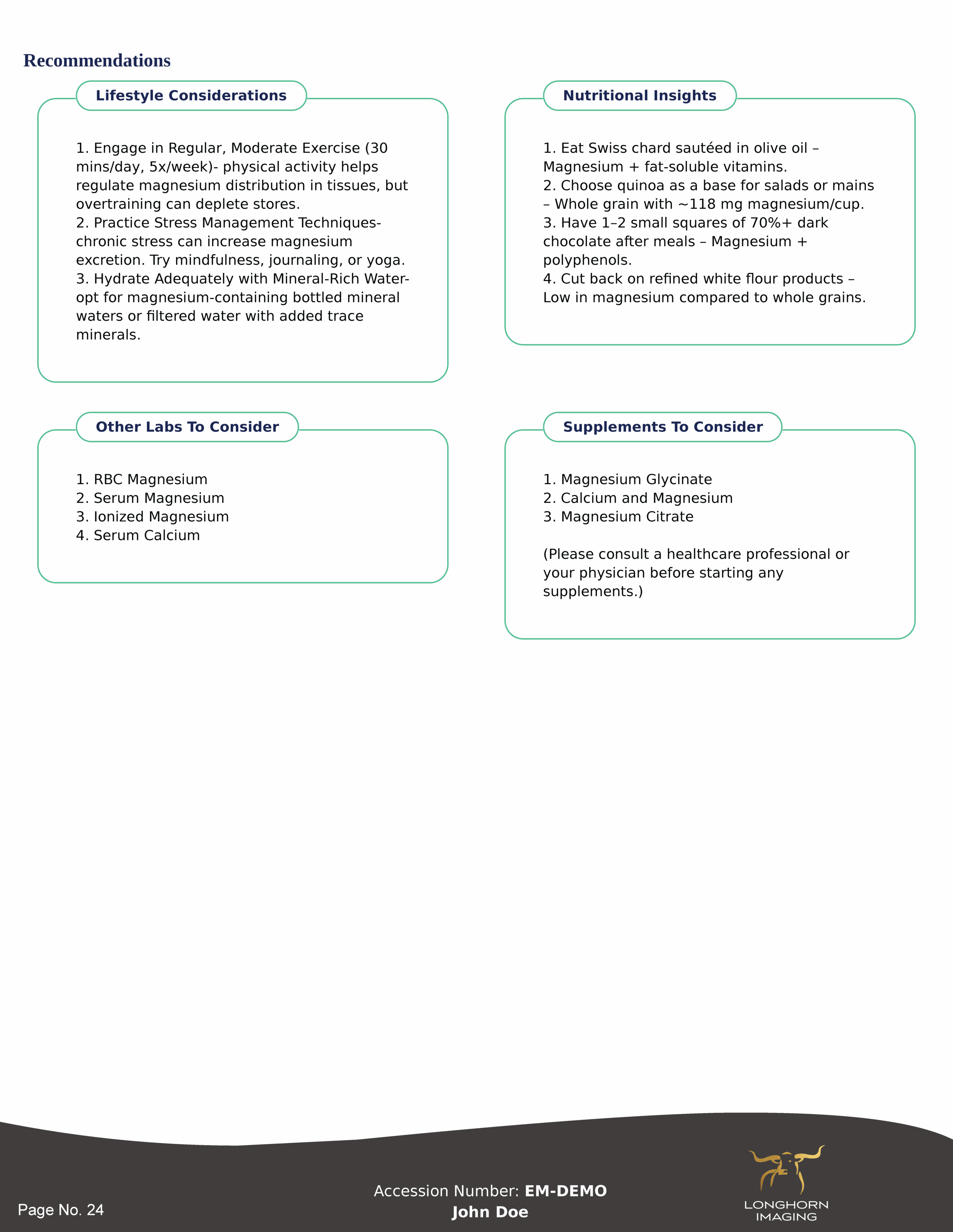 Longhorn Imaging Longevity Panel